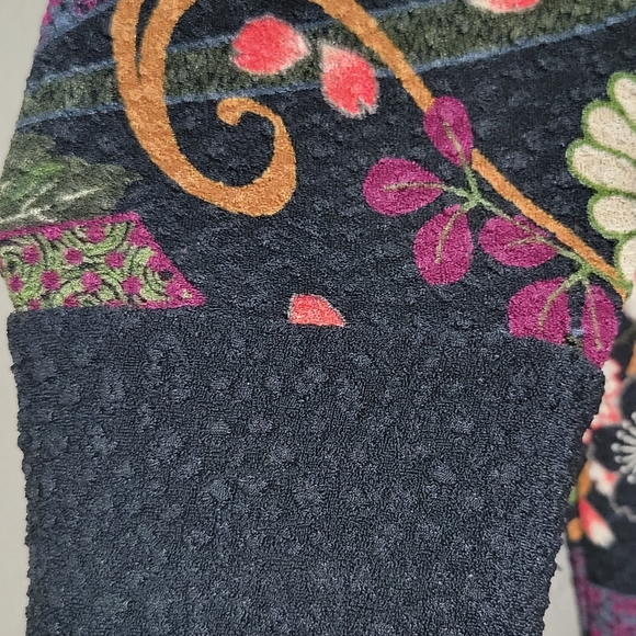 Draper's & Damon's Floral Mandarin Duster Coat Size XL Textured Long Sleeve - Picture 9 of 12